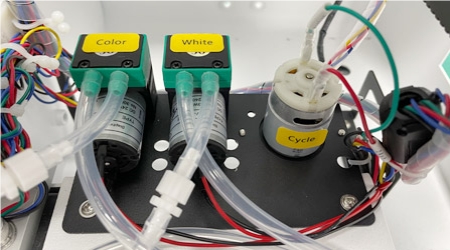 白墨循环系统，过滤杂质，防止堵塞。