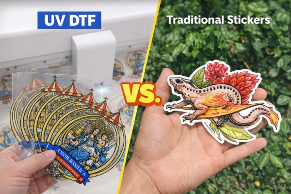 uv dtf vs. traditional stickers