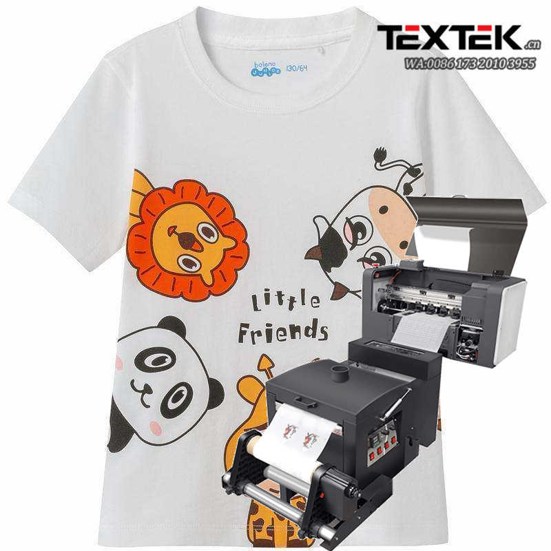 2021 Hot Sale Double Heads Digital Roll DTF PET Film Heat Transfer Tshirt Printer Machine Textek Brand