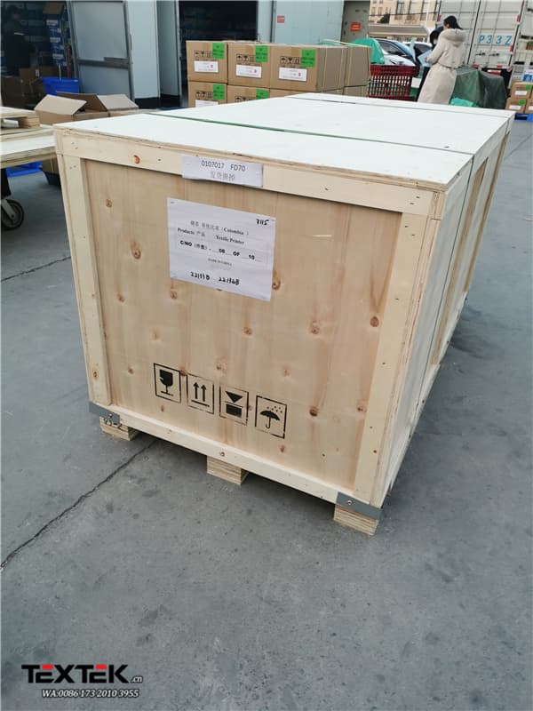 Wooden Case Packing of Textek DTF Printer For Delivery