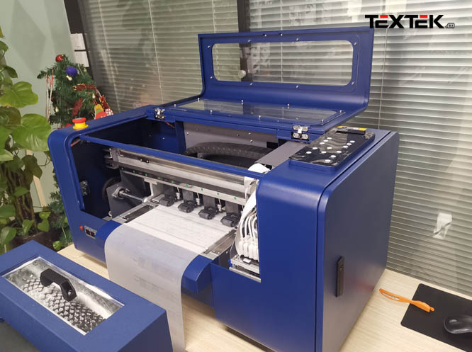 Double head dtf printer machine heat transfer pet film t-shirt printer xp600 dtf printer 30cm with shaking powder machine