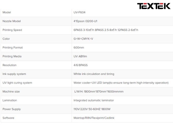 TEXTEK UV dtf printer 3D embossed trademark label hollow printing